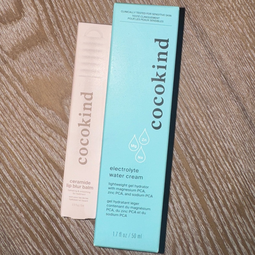 Cocokind Electrolyte Water Cream and Lip Balm Set